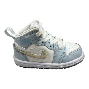 Jordan‎ Retro 1 Mid Glitter Swoosh Toddler Shoe Size 6C FQ9116-400